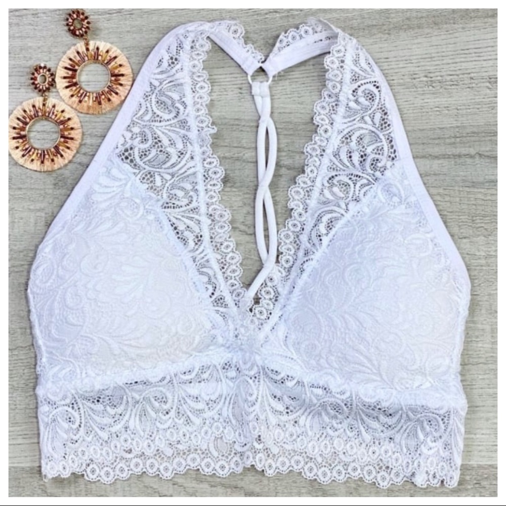 All over sheer lace twist back lace Brallette - Picture 2 of 4